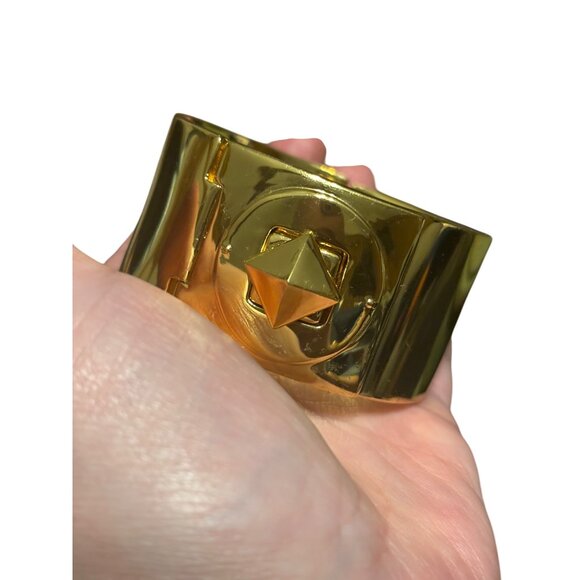 Kate Spade Gold-Tone Pyramide Stud Turnlock Bangle Bracelet - Picture 13 of 13